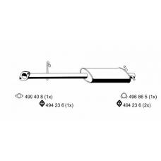 330244 ERNST Средний глушитель выхлопных газов