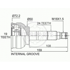 OJ-0963 InterParts Шарнирный комплект, приводной вал