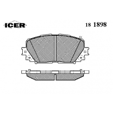 181898 ICER Комплект тормозных колодок, дисковый тормоз