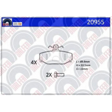 20955 GALFER Комплект тормозных колодок, дисковый тормоз