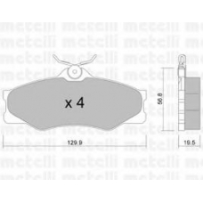 22-0636-0 METELLI Комплект тормозных колодок, дисковый тормоз