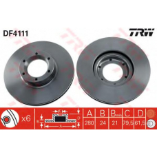 DF4111 TRW Тормозной диск