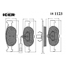 181123 ICER Комплект тормозных колодок, дисковый тормоз