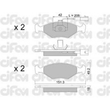 822-273-1 CIFAM Комплект тормозных колодок, дисковый тормоз
