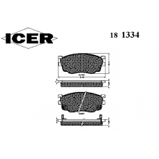 181334 ICER Комплект тормозных колодок, дисковый тормоз