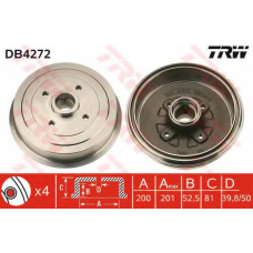 DB4272 TRW Тормозной барабан