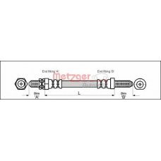 4112102 METZGER Тормозной шланг