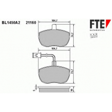BL1450A2 FTE Комплект тормозных колодок, дисковый тормоз