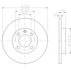 8DD 355 100-131 HELLA Тормозной диск