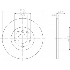 8DD 355 106-371 HELLA Тормозной диск