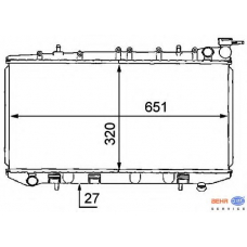 8MK 376 707-641 HELLA Радиатор, охлаждение двигателя