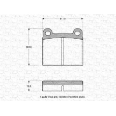 363702160097 MAGNETI MARELLI Комплект тормозных колодок, дисковый тормоз