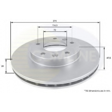 ADC1018V COMLINE Тормозной диск