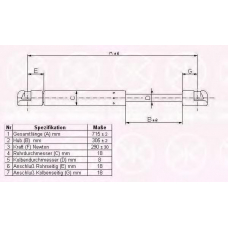 00192802 KLOKKERHOLM Газовая пружина, капот