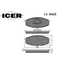 140441 ICER Комплект тормозных колодок, дисковый тормоз