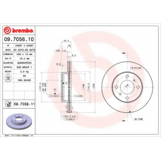 09.7056.11 BREMBO Тормозной диск