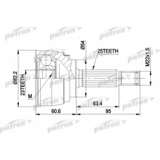 PCV1147 PATRON Шарнирный комплект, приводной вал