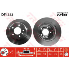 DF4333 TRW Тормозной диск