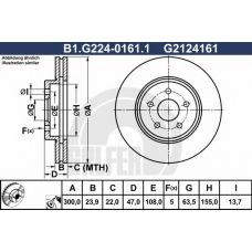 B1.G224-0161.1 GALFER Тормозной диск