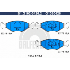 B1.G102-0426.2 GALFER Комплект тормозных колодок, дисковый тормоз