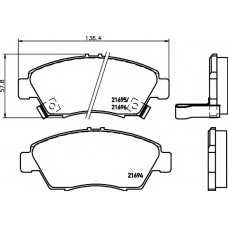 8DB 355 016-461 HELLA PAGID Комплект тормозных колодок, дисковый тормоз