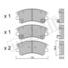 22-0476-0 METELLI Комплект тормозных колодок, дисковый тормоз