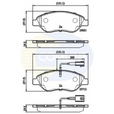 CBP12213 COMLINE Комплект тормозных колодок, дисковый тормоз