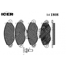 141808 ICER Комплект тормозных колодок, дисковый тормоз