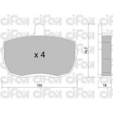 822-016-0 CIFAM Комплект тормозных колодок, дисковый тормоз