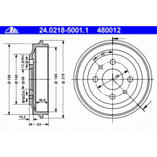24.0218-5001.1 ATE Тормозной барабан