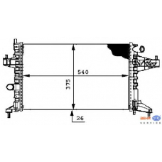 8MK 376 714-361 HELLA Радиатор, охлаждение двигателя