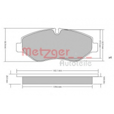 1170040 METZGER Комплект тормозных колодок, дисковый тормоз