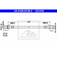 24.5105-0139.3 ATE Тормозной шланг