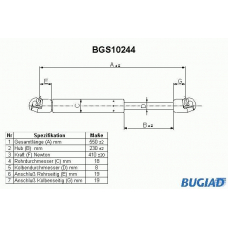 BGS10244 BUGIAD Газовая пружина, крышка багажник