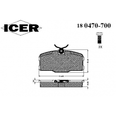 180470-700 ICER Комплект тормозных колодок, дисковый тормоз