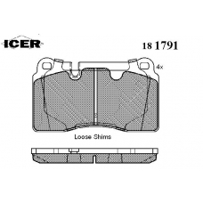 181791 ICER Комплект тормозных колодок, дисковый тормоз