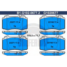 B1.G102-0677.2 GALFER Комплект тормозных колодок, дисковый тормоз