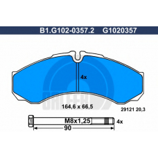 B1.G102-0357.2 GALFER Комплект тормозных колодок, дисковый тормоз