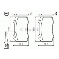 0 986 494 367 BOSCH Комплект тормозных колодок, дисковый тормоз