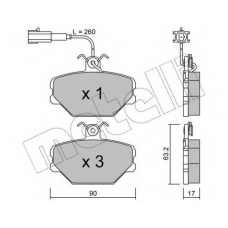 22-0059-0 METELLI Комплект тормозных колодок, дисковый тормоз