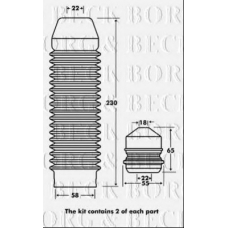 BPK7078 BORG & BECK Пылезащитный комплект, амортизатор