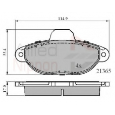 ADB0509 COMLINE Комплект тормозных колодок, дисковый тормоз