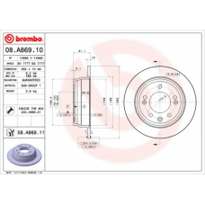 08.A869.11 BREMBO Тормозной диск