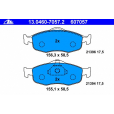 13.0460-7057.2 ATE Комплект тормозных колодок, дисковый тормоз