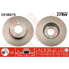 DF4807S TRW Тормозной диск