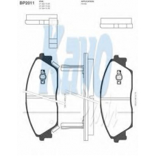 BP-2011 KAVO PARTS Комплект тормозных колодок, дисковый тормоз