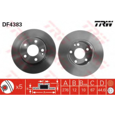 DF4383 TRW Тормозной диск