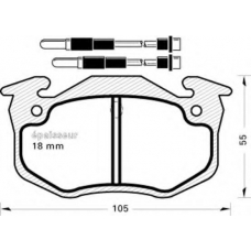 164 MGA Комплект тормозных колодок, дисковый тормоз