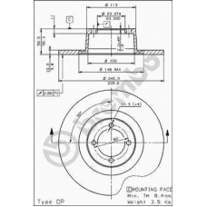 08.1432.10 BREMBO Тормозной диск