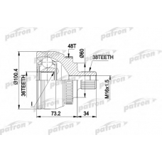 PCV1444 PATRON Шарнирный комплект, приводной вал